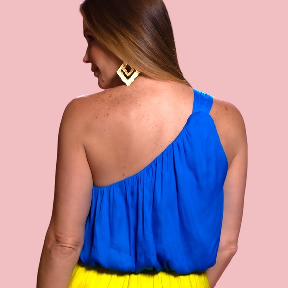 Royal Blue One Shoulder Do + Be Top | Size Small Royal Blue Top - Picture 2 of 9